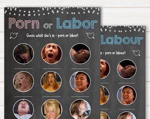 Labor Porn - Porn or Labour Game, Labor or Porn Baby Shower Game, Porn or Labor,