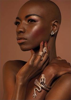 bald black lady naked - Make up