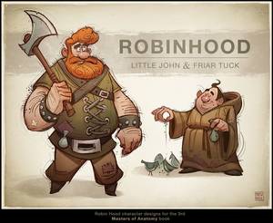 Friar Tuck - Robinhood, Little John & Friar Tuck by Drew Hill â€“ character design,  concept art, illustration.