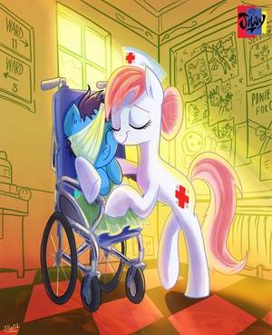 Mlp Nurse Redheart Porn - My Little Pony Friendship is Magic wallpaper called Nurse Redheart Caring  for a Filly