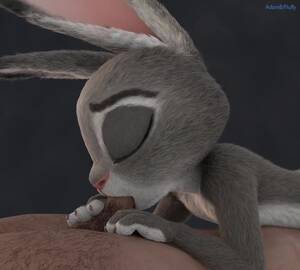 Fluffy Blowjob Porn - Cute bunny from Zveropolis makes a gentle blowjob to a hairy man