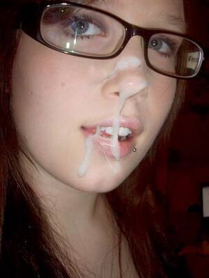 cute teen glasses facial captions - Cum Face Glasses - XXGASM