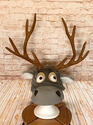 Cartoon Porn Frozen Disney Reindeer - Cartoon Reindeer Costume Hat Sven Inspired Costume Cap - Etsy