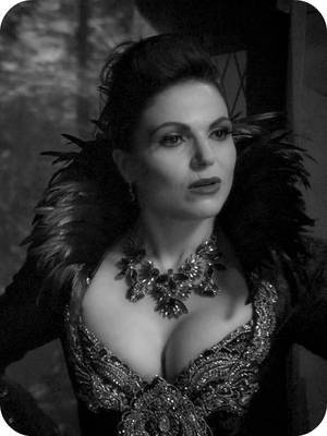 Evil Queen Porn - Regina Mills beauty in black and white - evil cleavage porn for JuiceCup