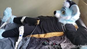 Furry Cosplay Porn Bondage - Fursuit Cock Milking beyond Orgasm while Tied up in the Segufix -  Pornhub.com