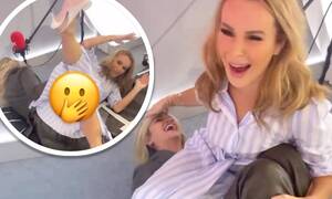 Elle Fanning Pussy - Amanda Holden falls off a vibrating board and FLASHES her pants | Daily  Mail Online