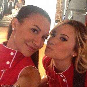 free lesbian porn demi lovato - Demi Lovato and her 'lesbian lover': Singer blows kisses with on-screen  girlfriend Naya Rivera in behind-the-scenes pic on Glee set | Daily Mail  Online