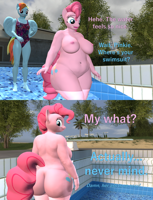 mlp chubby nude - 2386926 - explicit, artist:papadragon69, pinkie pie, rainbow dash, earth  pony, pegasus, anthro, plantigrade anthro, g4, 3d, ass, balloonbutt, belly  button, big breasts, breasts, busty pinkie pie, butt, casual nudity, chubby,  clothed female