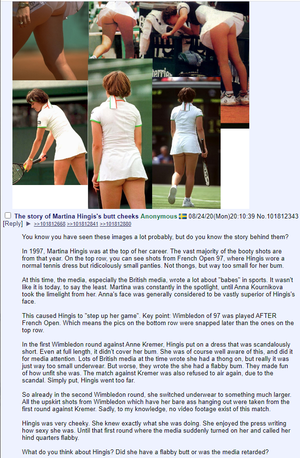 Martina Hingis Porn - sp/erg dives deep into the ass of Martina Hingis : r/4chan