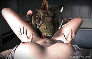 3d Dinosaur Porn - Filthy 3D monster dino sex in POV angle