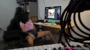 Masturbating Playing Computer Games - Caught My Step-Sister Masturbating photo set - OK.PORN