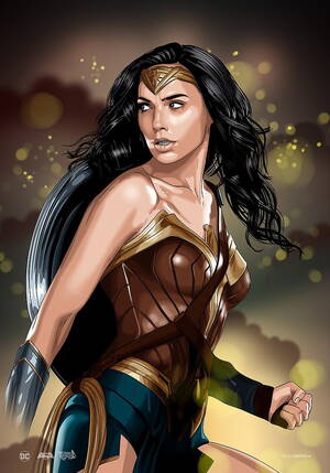 Gal Gadot Wonder Woman Porn - HD wallpaper: 1400x2000 px artwork DC Comics Gal Gadot illustration vexel Wonder  Woman Nature Water HD Art | Wallpaper Flare