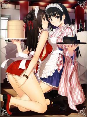 anime ecchi cg - Here is a cute ecchi yuri anime wallpaper. Both cuties look adorable as  they are