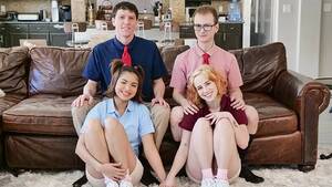 Nerd Sex College - The College Nerd And His Bully Classmate Make A Deal To Trade Their Step  Sisters For A Hot Group Sex - XXXi.PORN Video