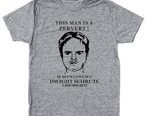 Ahegao Anime Anal Porn - Dwight Schrute Pervert Sign Funny The Office Show Humor Men's Tri-Blend  T-Shirt