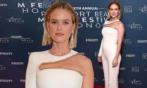 Alice Eve Star Trek Porn - Alice Eve wows in white one-shoulder jumpsuit at the Newport Beach Film  Festival UK Honours | Daily Mail Online