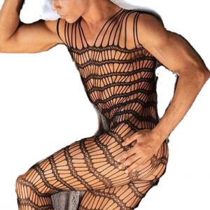 Male Bodystocking Porn - Fetish Underwear for Men Body Stockings Man Fishnet Bodysuits Crotchless  Lingerie Sissy Jumpsuit Male Erotic Porno Sleepwear : Amazon.co.uk: Health  & Personal Care