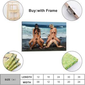 naked beach vacation - Black and White Vintage Lesbian Passion Canvas Wall UK | Ubuy