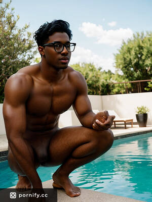 massive penis cumming - Black Ebony Pool Boy - Athletic, Glasses, Big Penis, Cumming and Neutral  Expression | Pornify â€“ Best AI Porn Generator