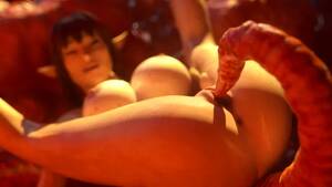 clit to clit - Busty Redhead Elf Gets Clit Flicked By Tentacle