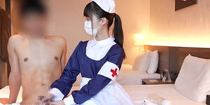 japanese nurse handjob - Japanese Nurse Gives A Guy A Handjob With Showing Her Panties HD SEX Porn  Video 8:42