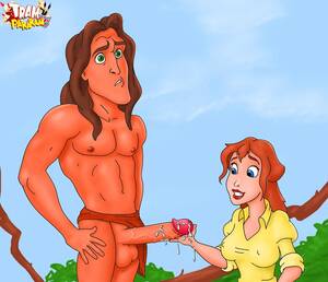 cartoon porn tarzan - Tarzan fucking Jane in all possible ways and cums on her hand.