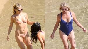 amazing beach nudes - Goldie Hawn & Kate Hudson Flaunt Their Amazing Beach Bods in Greece |  Entertainment Tonight