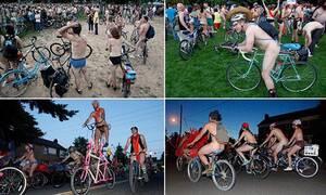 naked bike - Naked cyclists gather in Portland for 11th annual World Naked Bike Ride |  Daily Mail Online