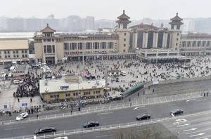 Abe Chan Foreign Porn - Security at Beijing railway station returned to normal soon after Kim's  train puled out. Photo: Kyodo