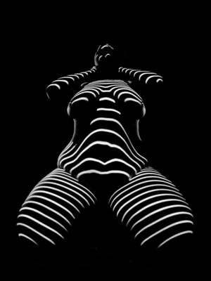 black and white bbw nude - Bbw Nude Photograph - 1422-tnd Zebra Woman Big Girl Striped Woman Black And  White