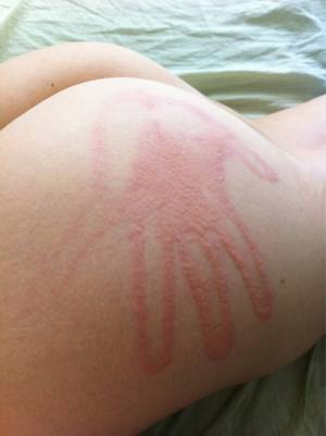 black spanked ass handprint - handprint yes!