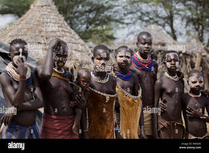 nude africa videos - Young topless female teens and children of the Karo tribe. Photographed in  the Omo Valley, Ethiopia Stock Photo - Alamy