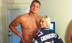 Nfl Football Porn - NFL New England Patriots star Rob Gronkowski apologises after posing with  porn star | Daily Mail Online