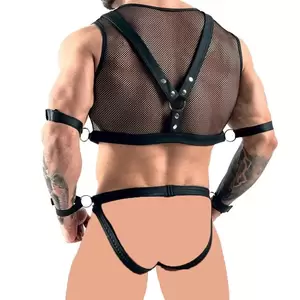 Bondage Lingerie Man - Transparent Mens Adult Sexy Lingerie Top and Thong Arm Harness and  Handcuffs Sex Leather Harness Bondage Porn Lingerie for Men - AliExpress