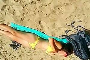 cumming at the beach - Cumming to a sleeping bikini girl on the beach, watch free porn video, HD  XXX at