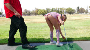 golf instructor - Karla Kush teasing her golf instructor with her short skirt - Porn Movies -  3Movs