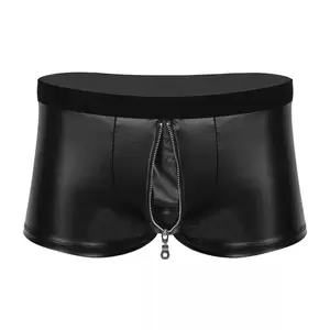 Fetish Pants Porn - Mens Sexy Open Crotch Leather Short Pants For Sex Zipper Crotchless Soft  Patent Leather Fetish Boxer Erotic Hot Porn Pants Sexi - AliExpress