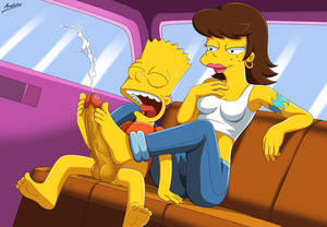 Footjob Marge Simpson Porn - Bart receives a good footjob in the back of a car, while Marge gets her wet  MILF pussy fucked at home. But don't worry, we have more coming up!