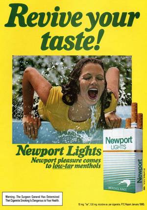 80s Magazine Ads - Newport Lights ad yellow t-shirt