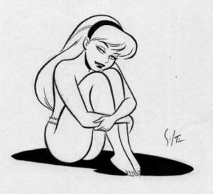 Bruce Timm Porn - Shane Glines & Bruce Timm: Sitting girl Comic Art