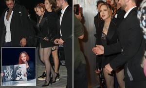 khlo+???+?t? kardashian upskirt - Madonna, 64, dons lingerie and wields riding crop at Sex book exhibition  during Miami Art Basel | Daily Mail Online