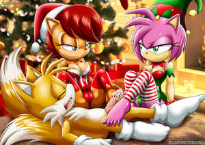 Fox Furry Porn Feet - 2015 amy_rose anthro bbmbbf big_breasts breasts canine chipmunk christmas  cleavage clothed clothing cum cum_on_penis erection female