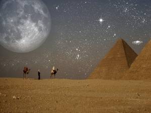 Egyptian Pyramids Star - night view of the pyramids Egypt | Picture Photo- Haida helweh kteer, badde  ryha