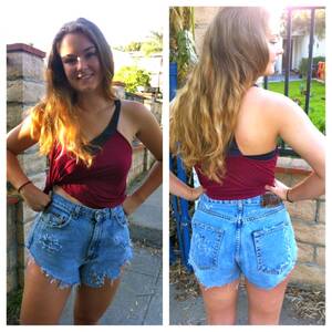 jeans shorts - DIY High Waisted Denim Shorts, Step-by-Step Instructions (with pictures) |  niftythriftygoodwill