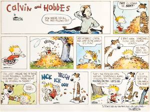 Clavin And Hobbes Sex - Original Comic Art:Comic Strip Art, Bill Watterson Calvin and Hobbes  Hand-Colored Sunday ComicStrip Original Art dated (Universal Press Sy.