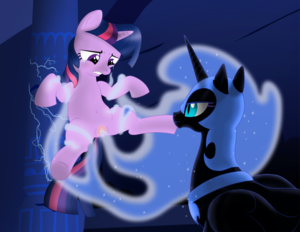 Nightmare Moon Porn - 28255 - explicit, grimdark, artist:dinahmoe, nightmare moon, twilight  sparkle, alicorn, pony, unicorn, g4, bad end, belly button, butt, crying,  duo, duo female, female, frown, gritted teeth, lesbian, mare, nightmare moon  raping twilight