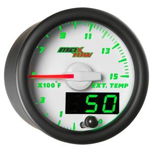 Gauge Oil Porn - MaxTow's White Face Oil Temperature Gauge features dual readout displays  with digital and analog readings, as well as utilizing an electronic temp  sensor.