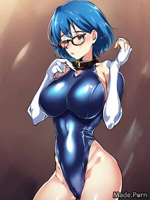 Latex Anime Anime - Porn image of blue hair latex 18 anime leotard short hair collar created by  AI