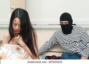 Asian Forced Sex Porn - Aggressive Robber Tied Beautiful Young Asian Stock Photo 1073376155 |  Shutterstock