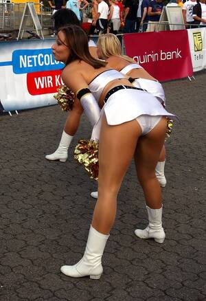college cheerleaders upskirt glossy pantyhose - Cheerleader showing Upskirt in Tan Nylon Pantyhose, Miniskirt and Boots